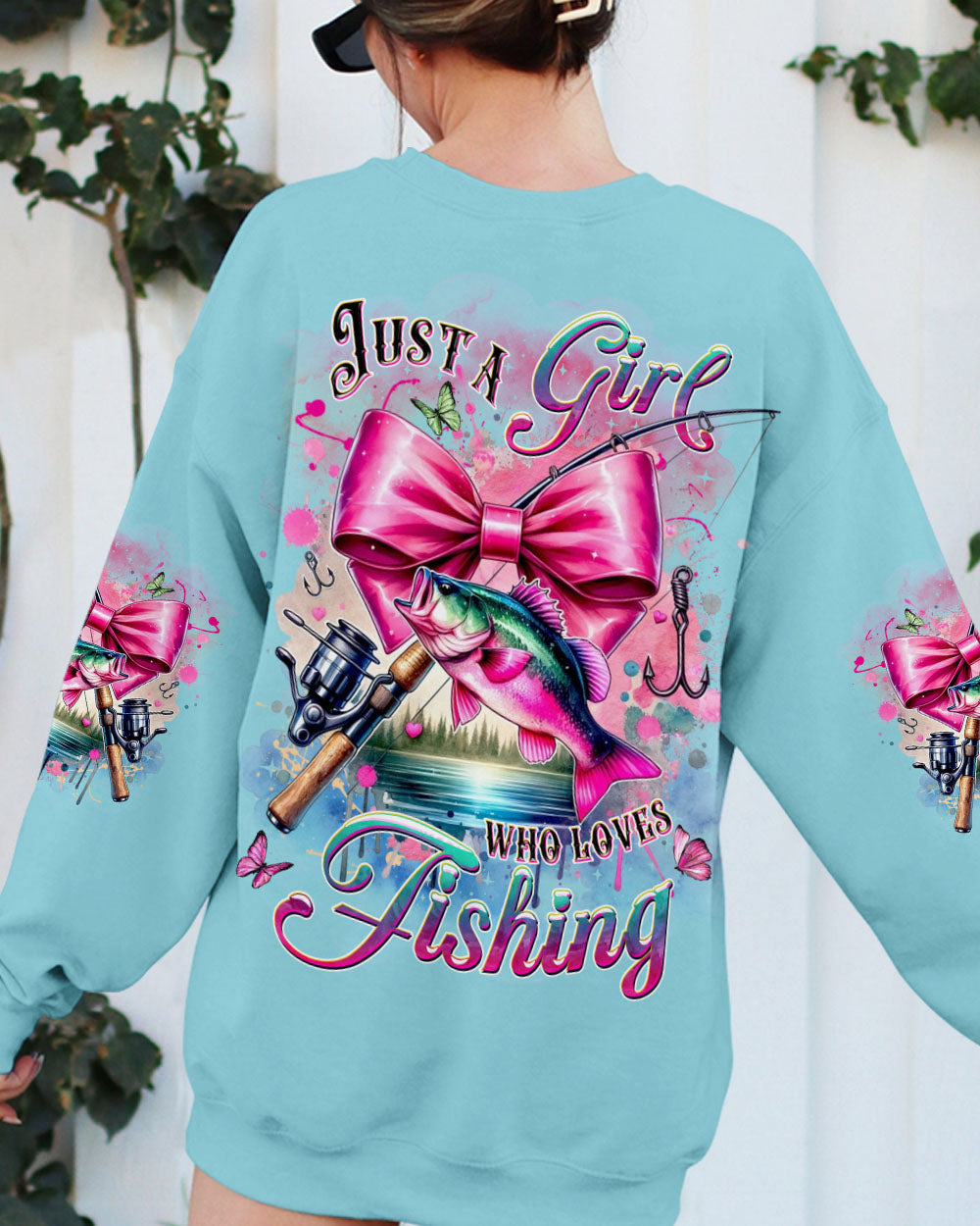 JUST A GIRL WHO LOVE FISHING ALL OVER PRINT - YHDU2911241