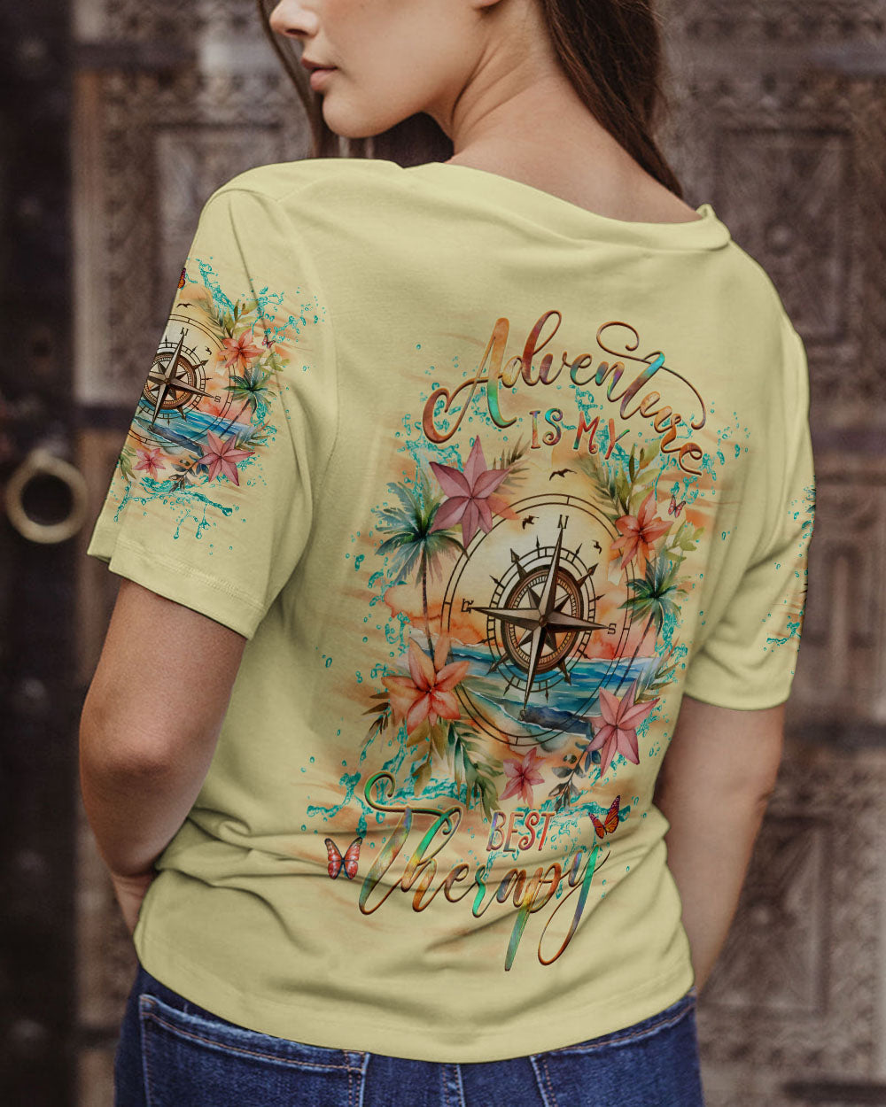 ADVENTURE IS MY BEST THERAPY COMPASS ALL OVER PRINT - YHHG0210234