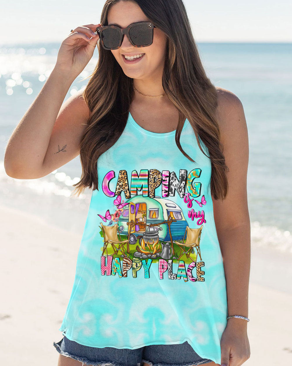 CAMPING IS MY HAPPY PLACE ALL OVER PRINT - YHHG1107234