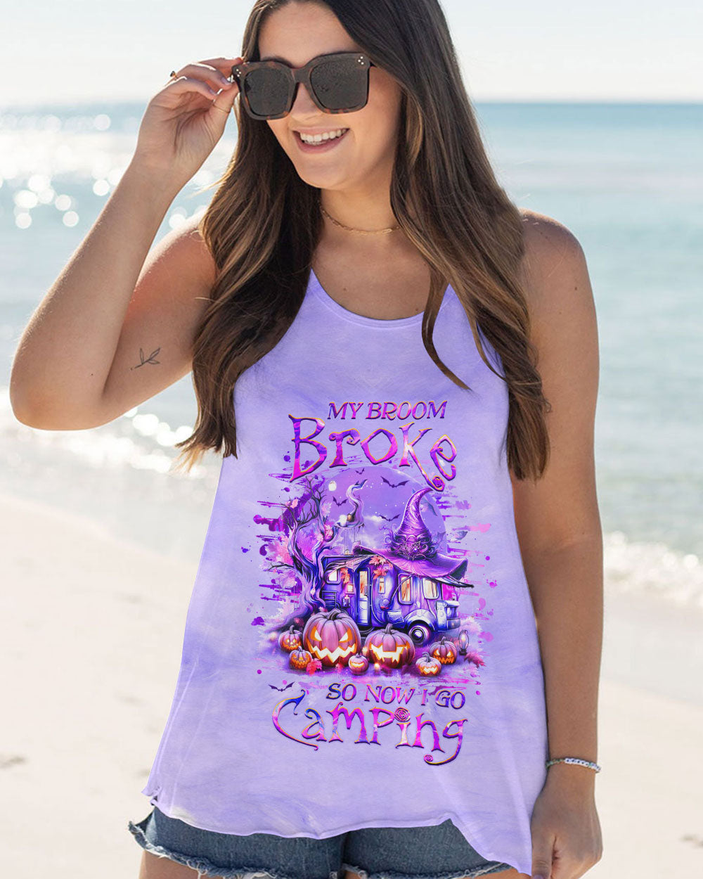 MY BROOM BROKE SO NOW HALLOWEEN CAMPING ALL OVER PRINT - YHHG1408232