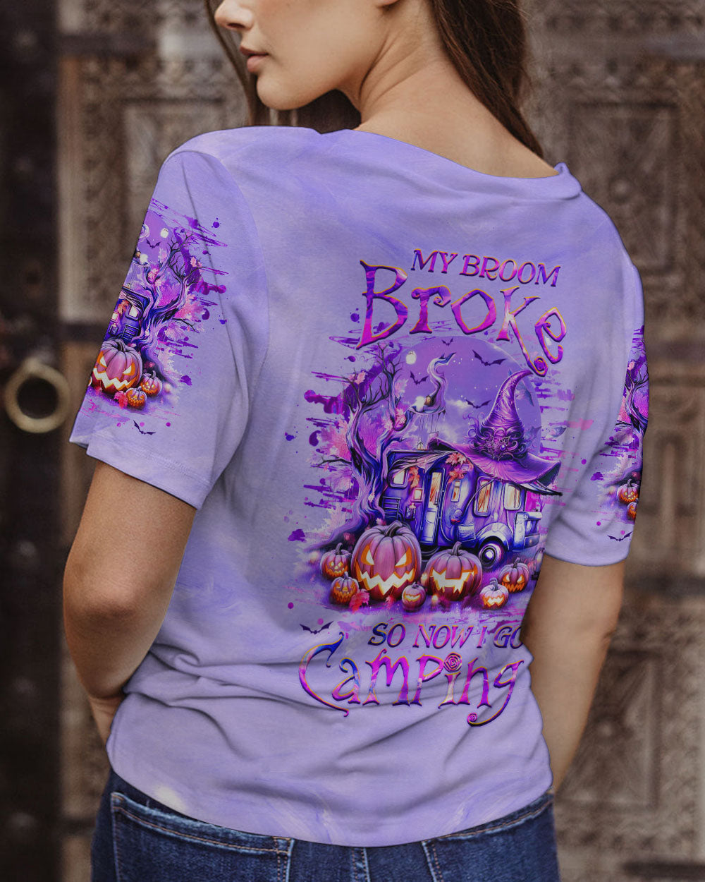 MY BROOM BROKE SO NOW HALLOWEEN CAMPING ALL OVER PRINT - YHHG1408232