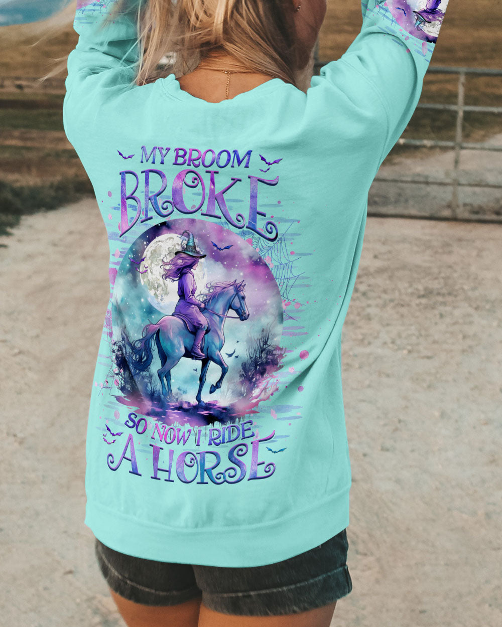 MY BROOM BROKE SO NOW I RIDE A HORSE HALLOWEEN CAMPING ALL OVER PRINT - YHHG1508231