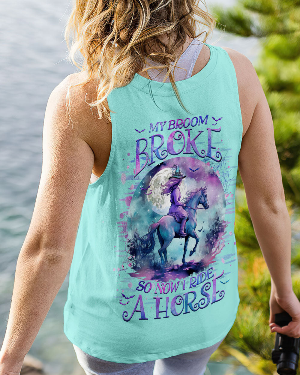 MY BROOM BROKE SO NOW I RIDE A HORSE HALLOWEEN CAMPING ALL OVER PRINT - YHHG1508231
