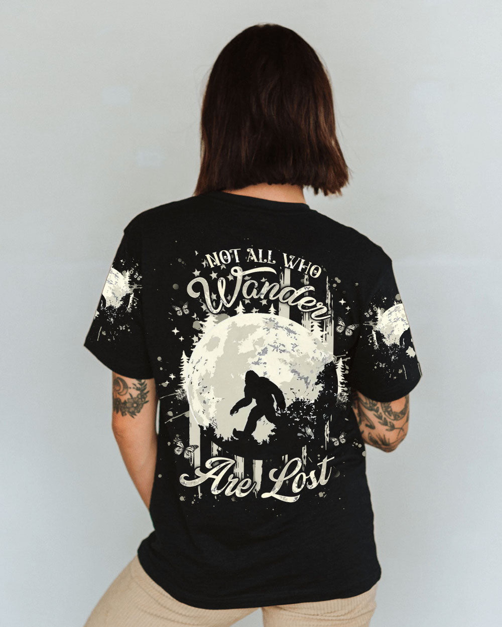 NOT ALL WHO WANDER ARE LOST BIGFOOT COMPASS ALL OVER PRINT - YHHG2911241