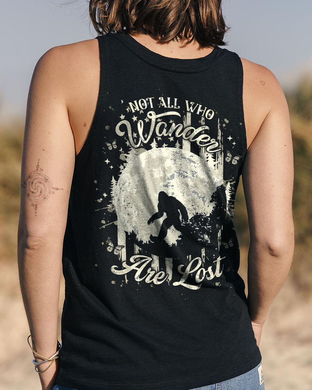 NOT ALL WHO WANDER ARE LOST BIGFOOT COMPASS ALL OVER PRINT - YHHG2911241