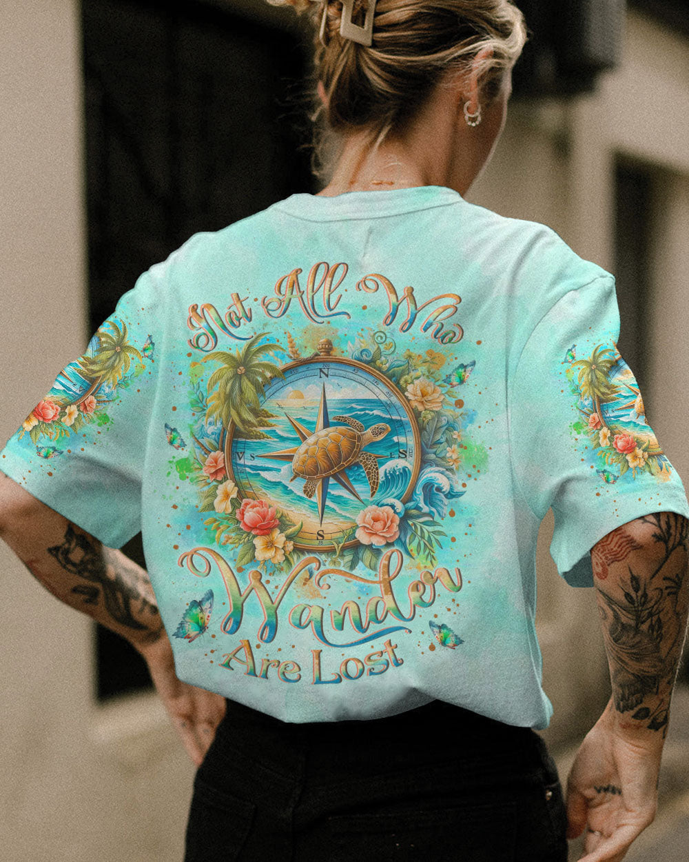 NOT ALL WHO WANDER ARE LOST TURTLE ALL OVER PRINT - YHLN1104247