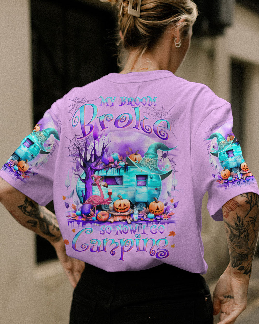 MY BROOM BROKE SO NOW HALLOWEEN CAMPING ALL OVER PRINT - YHLN1108232