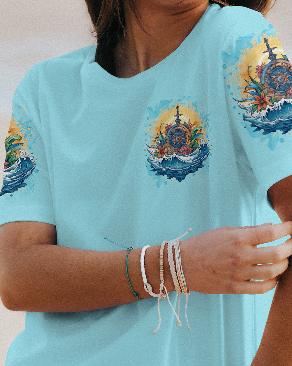 HAPPINESS COMES IN WAVES COMPASS ALL OVER PRINT - YHLN1506231