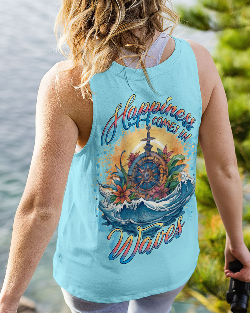 HAPPINESS COMES IN WAVES COMPASS ALL OVER PRINT - YHLN1506231