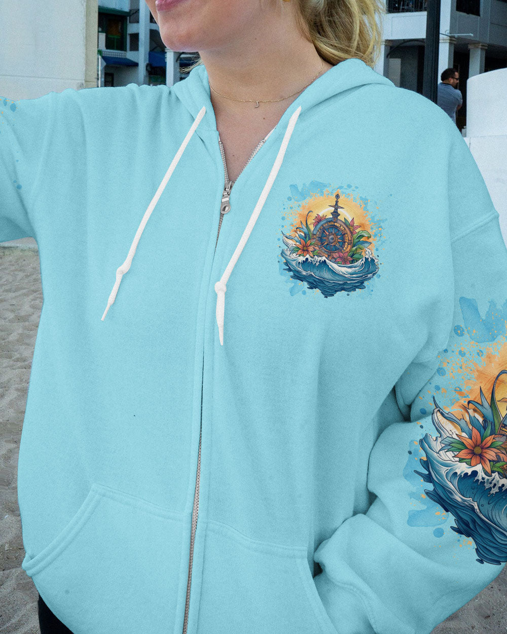 HAPPINESS COMES IN WAVES COMPASS ALL OVER PRINT - YHLN1506231