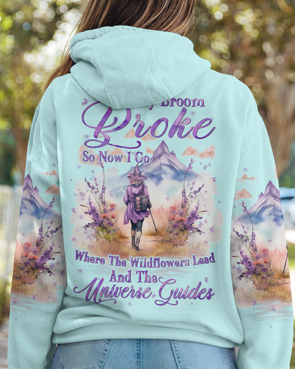 MY BROOM BROKE SO NOW WILDFLOWERS HALLOWEEN ALL OVER PRINT - YHLN1808232