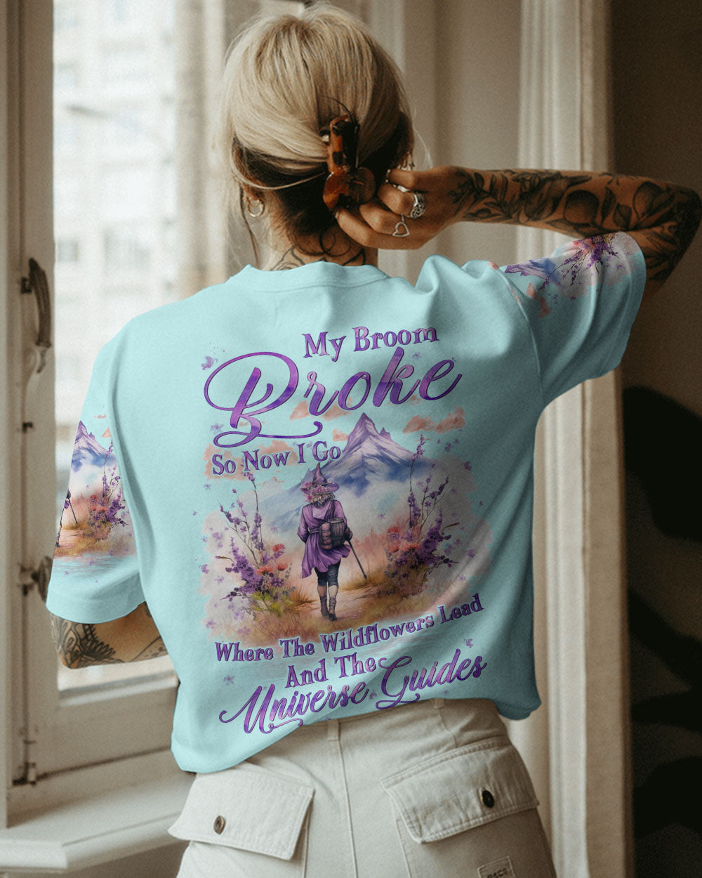 MY BROOM BROKE SO NOW WILDFLOWERS HALLOWEEN ALL OVER PRINT - YHLN1808232