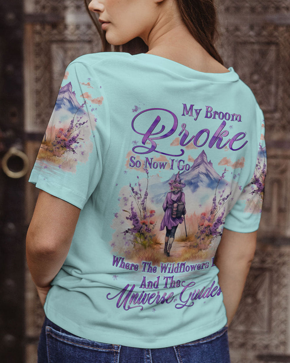 MY BROOM BROKE SO NOW WILDFLOWERS HALLOWEEN ALL OVER PRINT - YHLN1808232