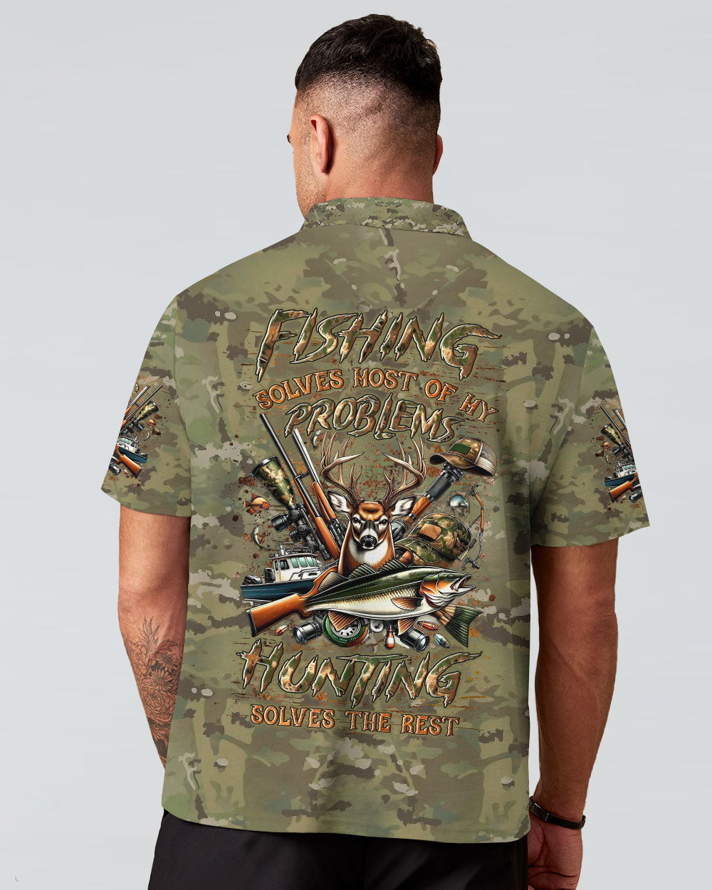 FISHING SOLVES MOST OF MY PROBLEMS HUNTING ALL OVER PRINT - YHLN2011242