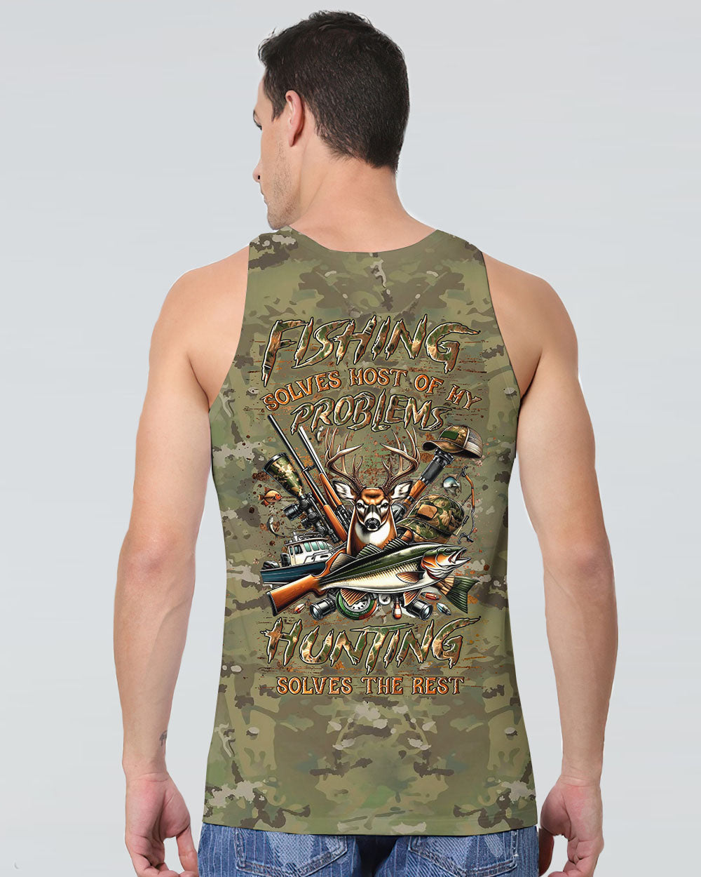 FISHING SOLVES MOST OF MY PROBLEMS HUNTING ALL OVER PRINT - YHLN2011242