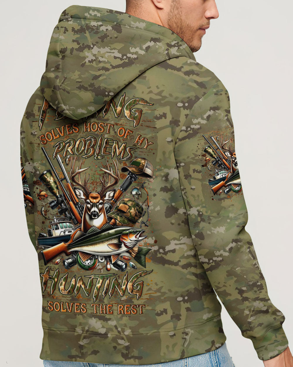 FISHING SOLVES MOST OF MY PROBLEMS HUNTING ALL OVER PRINT - YHLN2011242