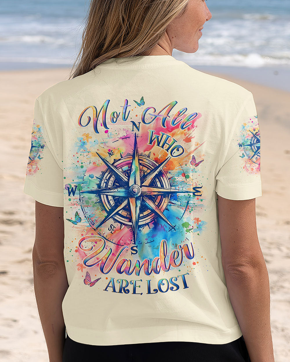 NOT ALL WHO WANDER ARE LOST COMPASS ALL OVER PRINT - YHLT2507242