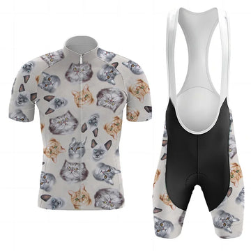 BigCrowns | Relaxing Cat Faces Short Sleeve Cycling Kit