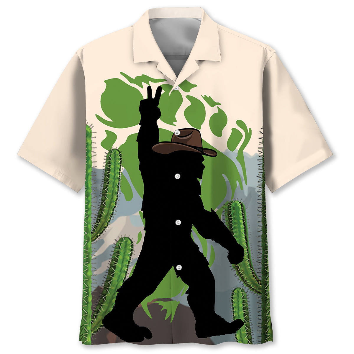 Bigfoot Cowboy Footprint Hawaiian Shirt