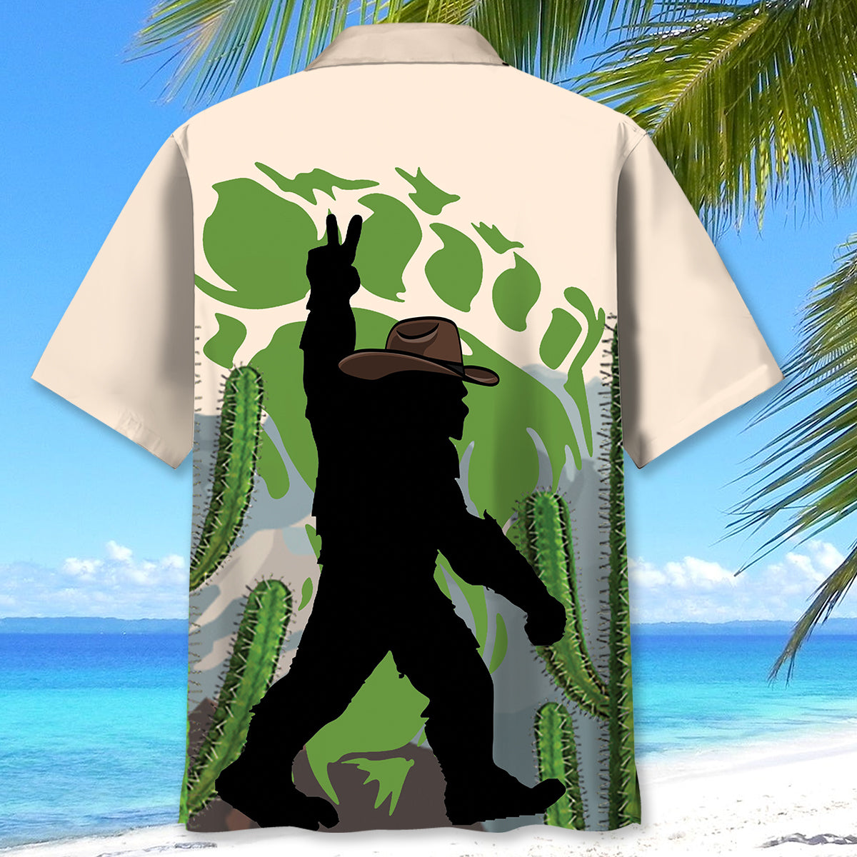 Bigfoot Cowboy Footprint Hawaiian Shirt