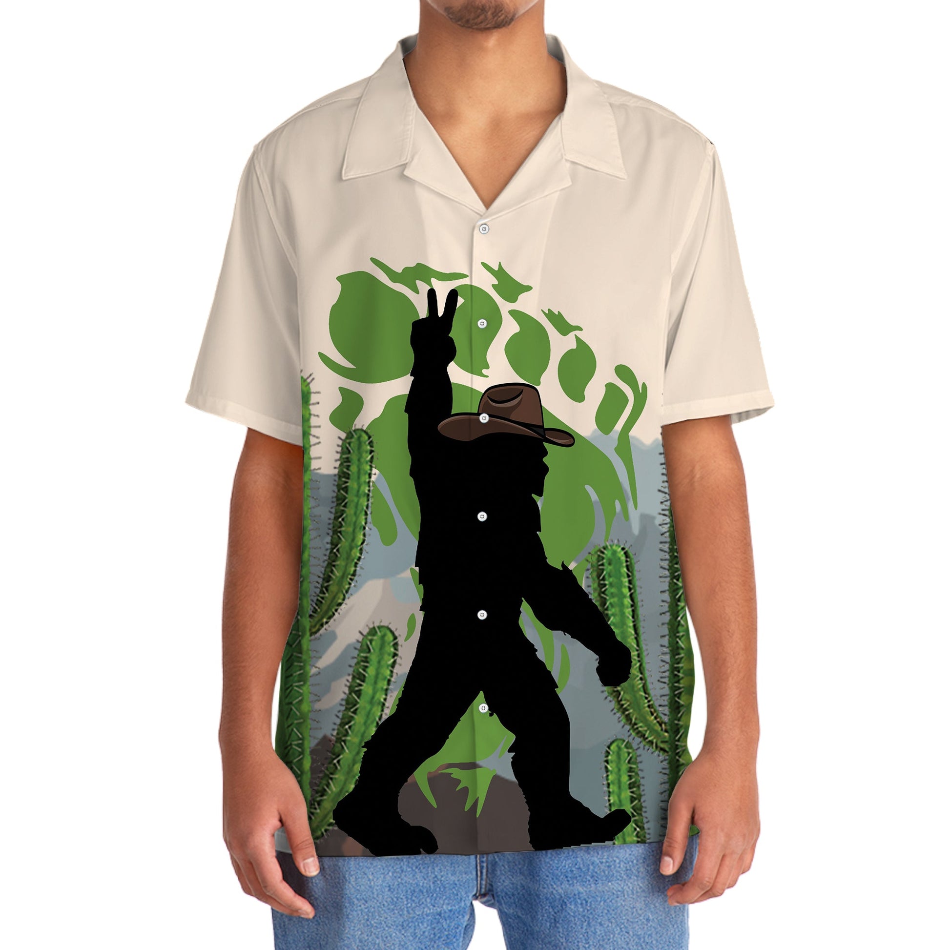 Bigfoot Cowboy Footprint Hawaiian Shirt