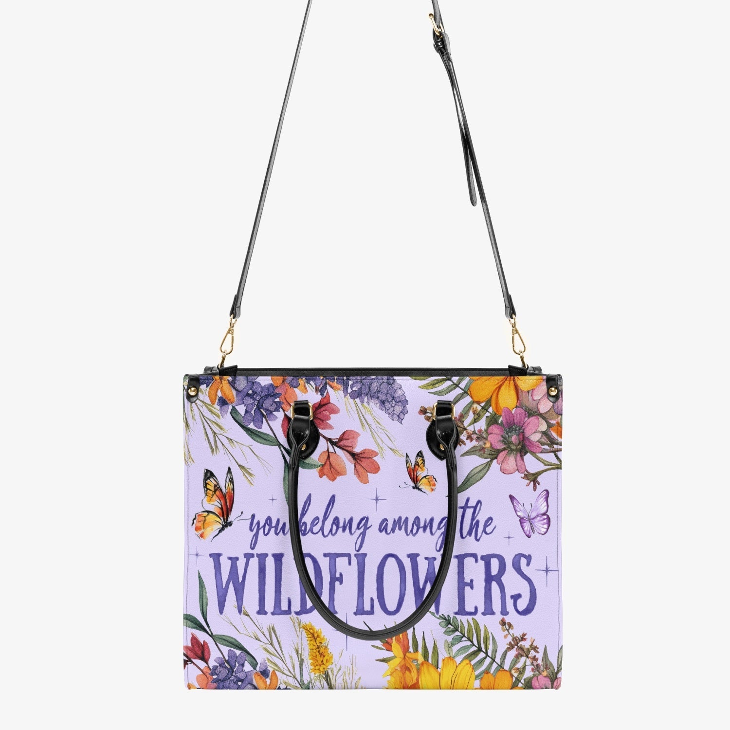Bigcrowns YOU BELONG AMONG THE WILDFLOWERS LEATHER HANDBAG TY2503242