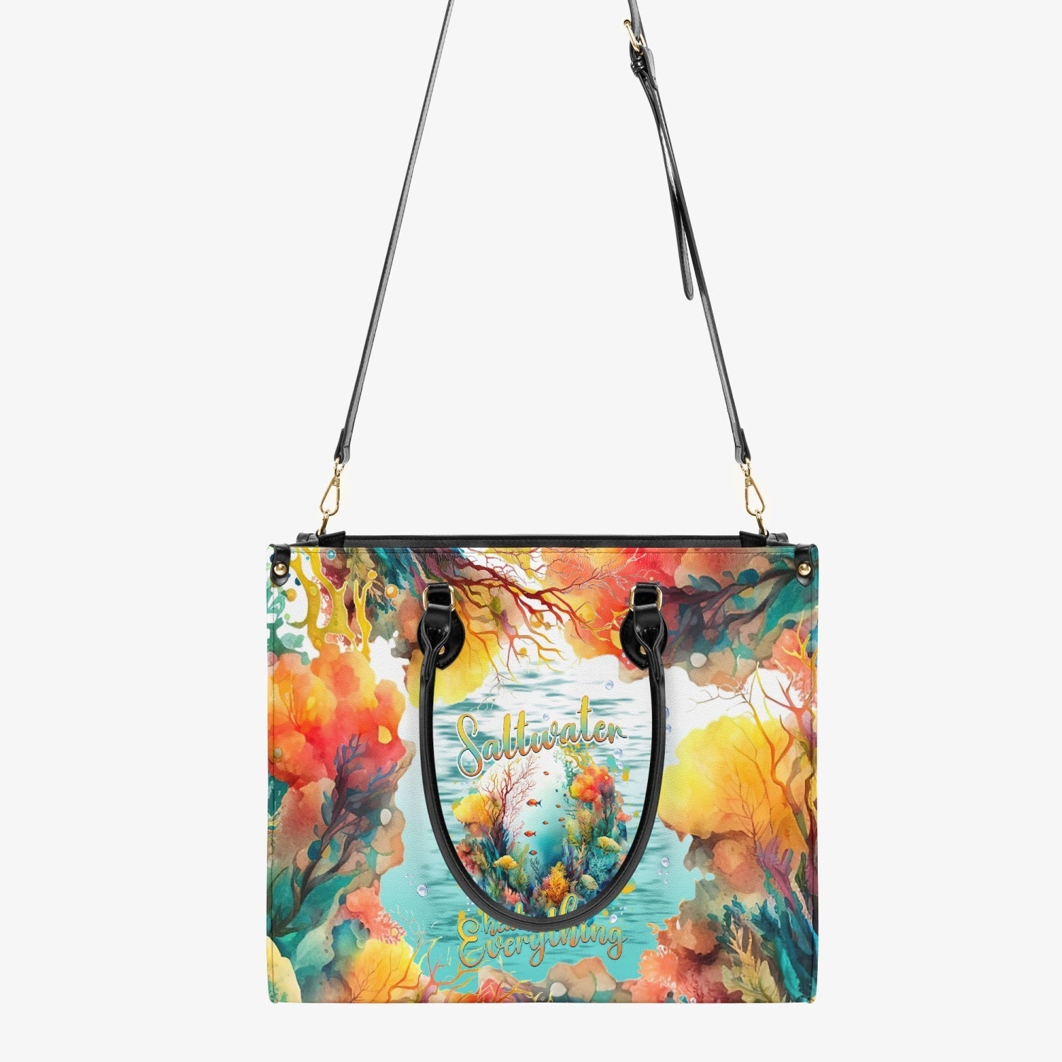 Bigcrowns SALTWATER HEALS EVERYTHING LEATHER HANDBAG T2903242