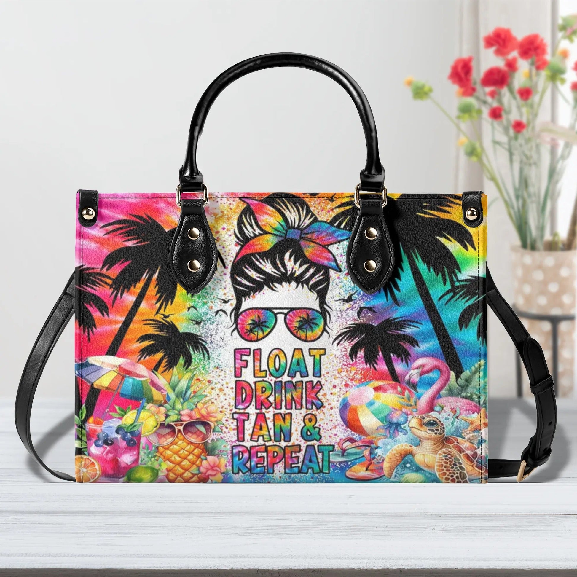 Bigcrowns FLOAT DRINK TAN REPEAT LEATHER HANDBAG YHKD2705242