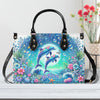 Bigcrowns DOLPHIN MOON FLORAL LEATHER HANDBAG Z0507244