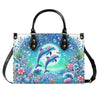 Bigcrowns DOLPHIN MOON FLORAL LEATHER HANDBAG Z0507244
