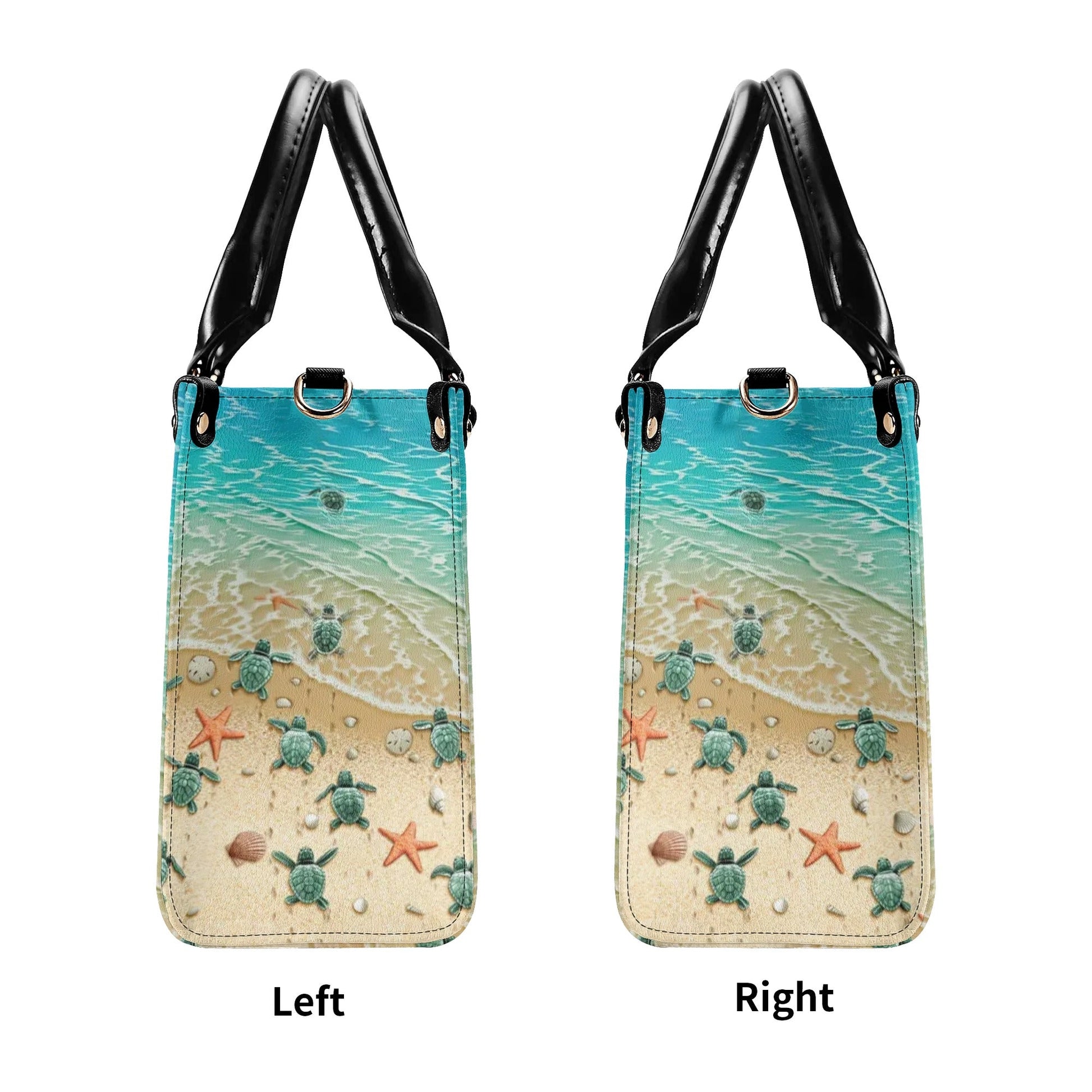 Bigcrowns AS FREE AS THE OCEAN TURTLE LEATHER HANDBAG R0807244