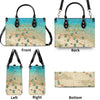 Bigcrowns AS FREE AS THE OCEAN TURTLE LEATHER HANDBAG R0807244