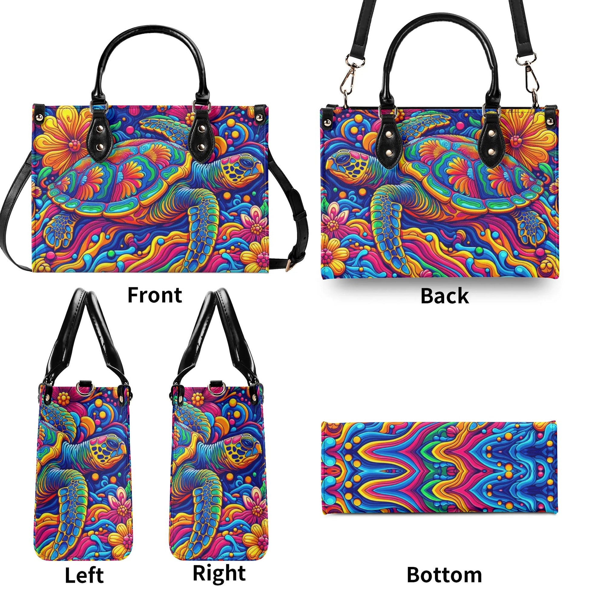 Bigcrowns COLORFUL TURTLE LEATHER HANDBAG O2707242