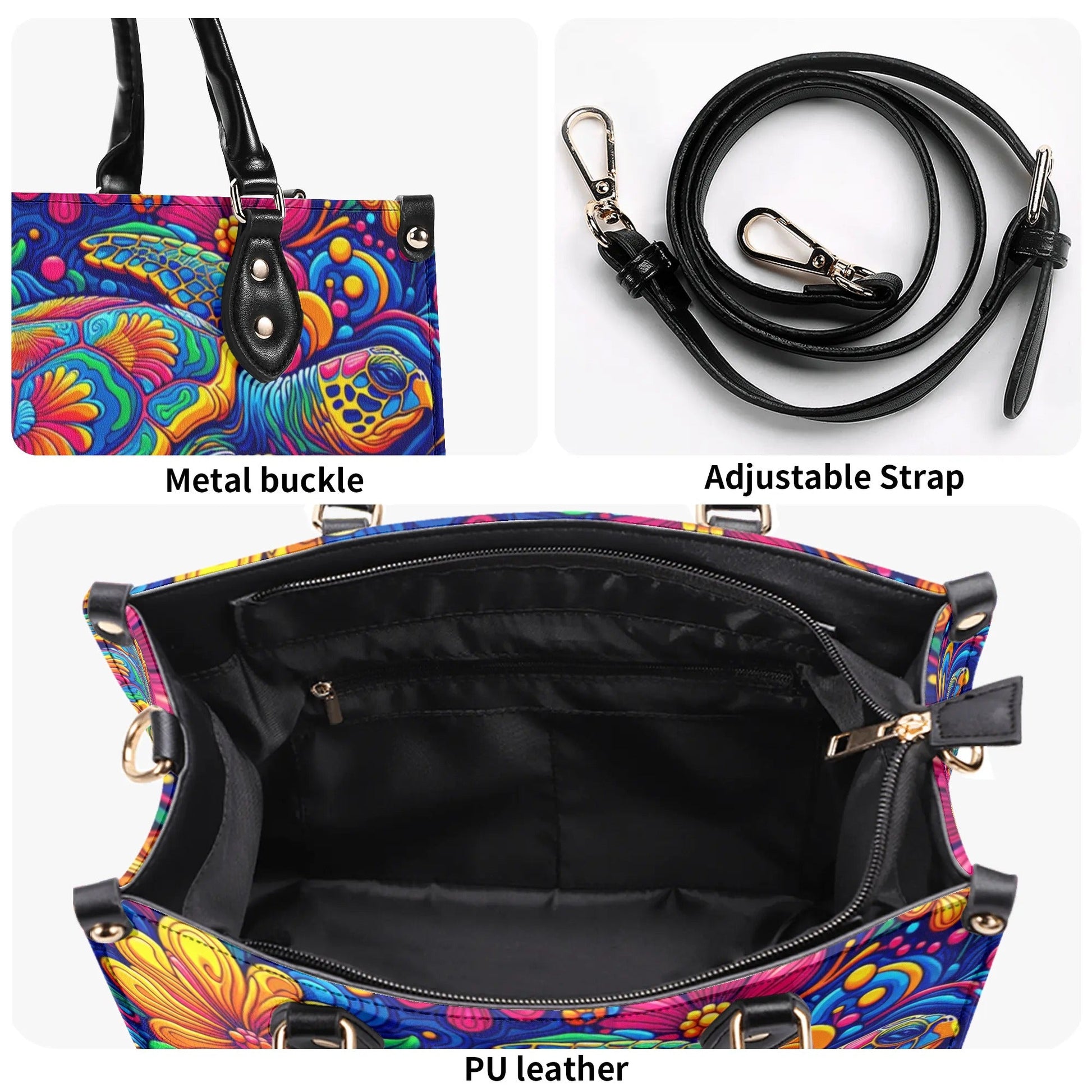 Bigcrowns COLORFUL TURTLE LEATHER HANDBAG O2707242