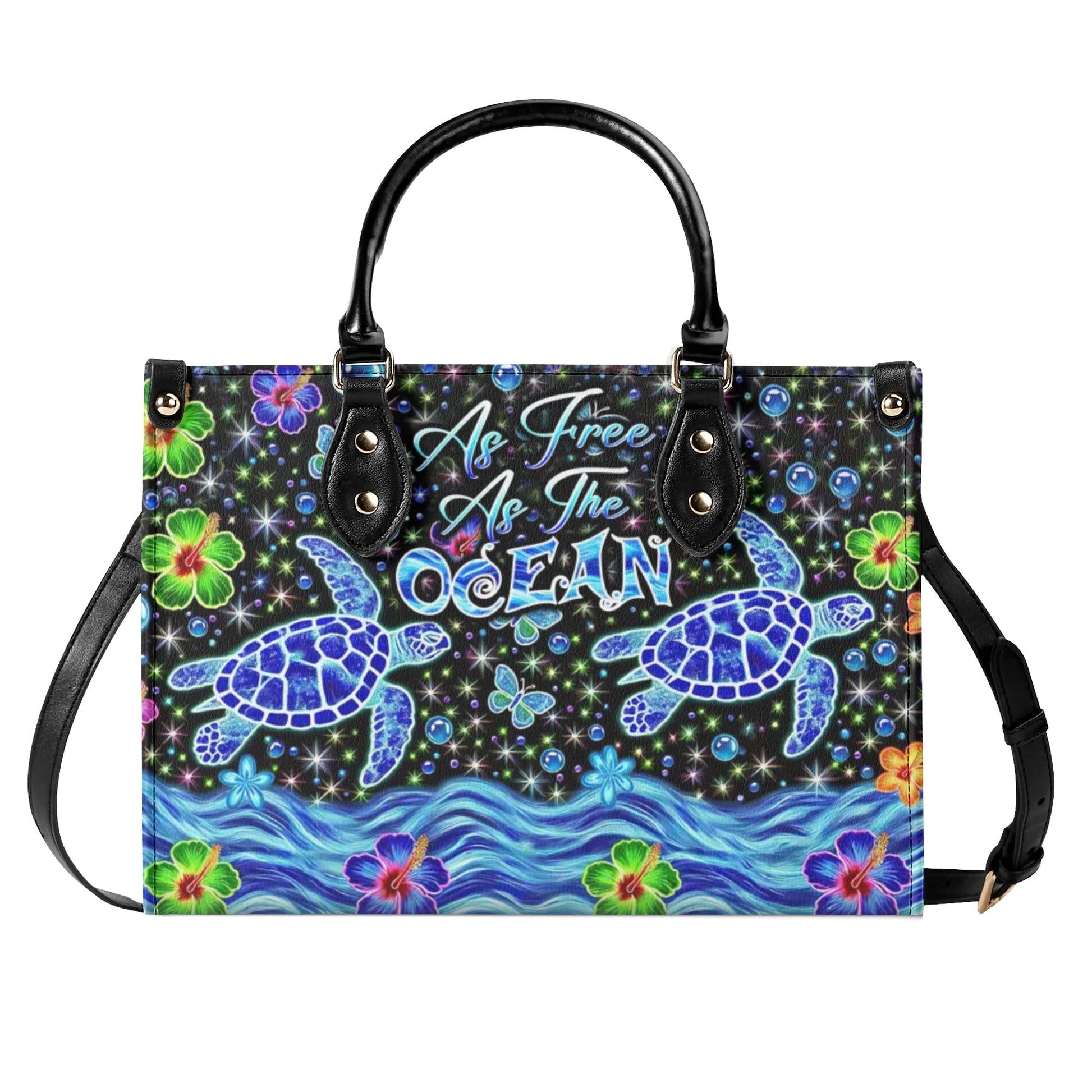 Bigcrowns AS FREE AS THE OCEAN LEATHER HANDBAG W0108244