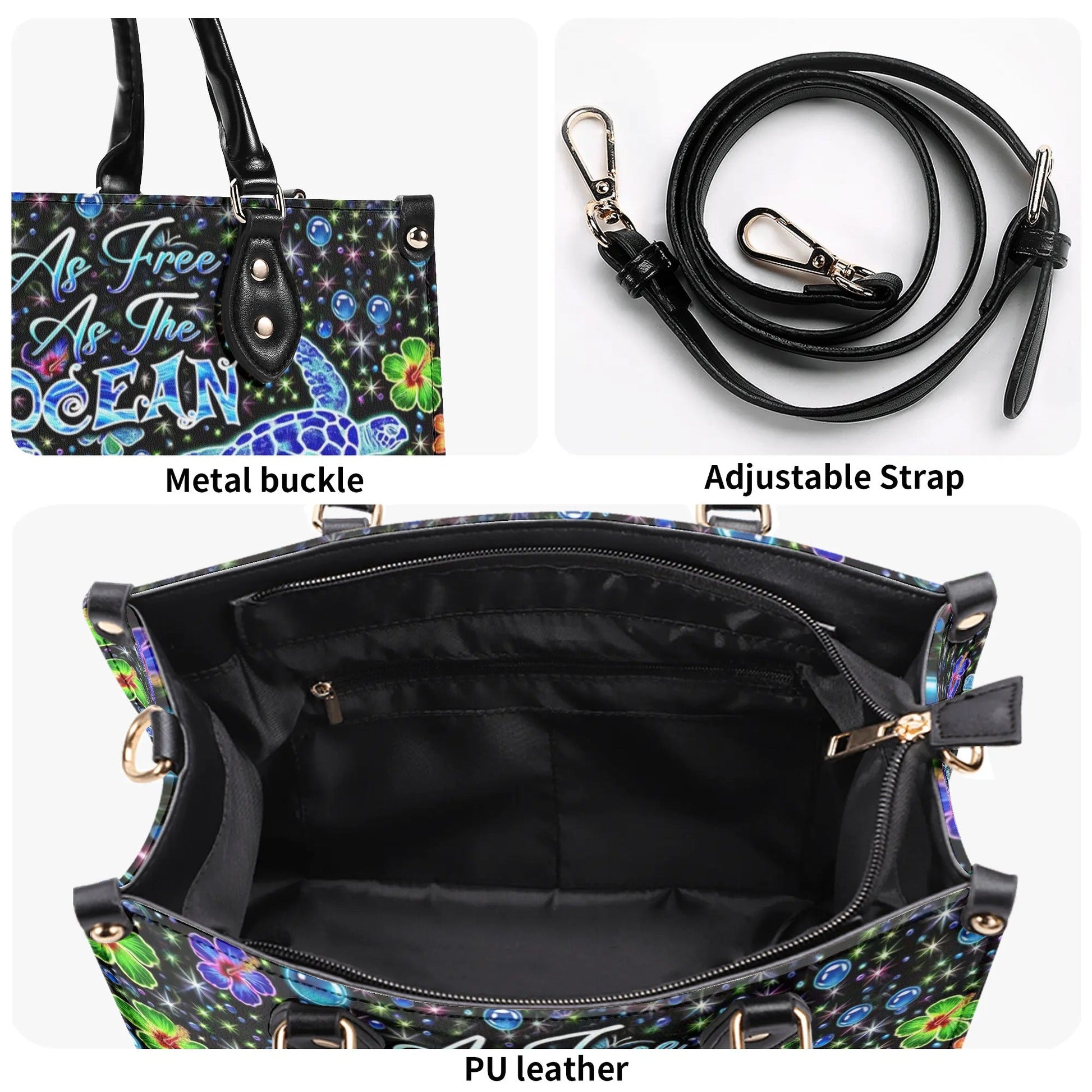 Bigcrowns AS FREE AS THE OCEAN LEATHER HANDBAG W0108244
