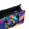 Bigcrowns CAMPING AT NIGHT WITH CAMPFIRE LEATHER HANDBAG YHDU1012244