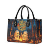 Bigcrowns EAT DRINK AND BE SCARY HALLOWEEN LEATHER HANDBAG YHDU2008244