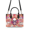 I AM WHO I AM FLORAL SKULL TIE DYE LEATHER HANDBAG - TLTW2406241
