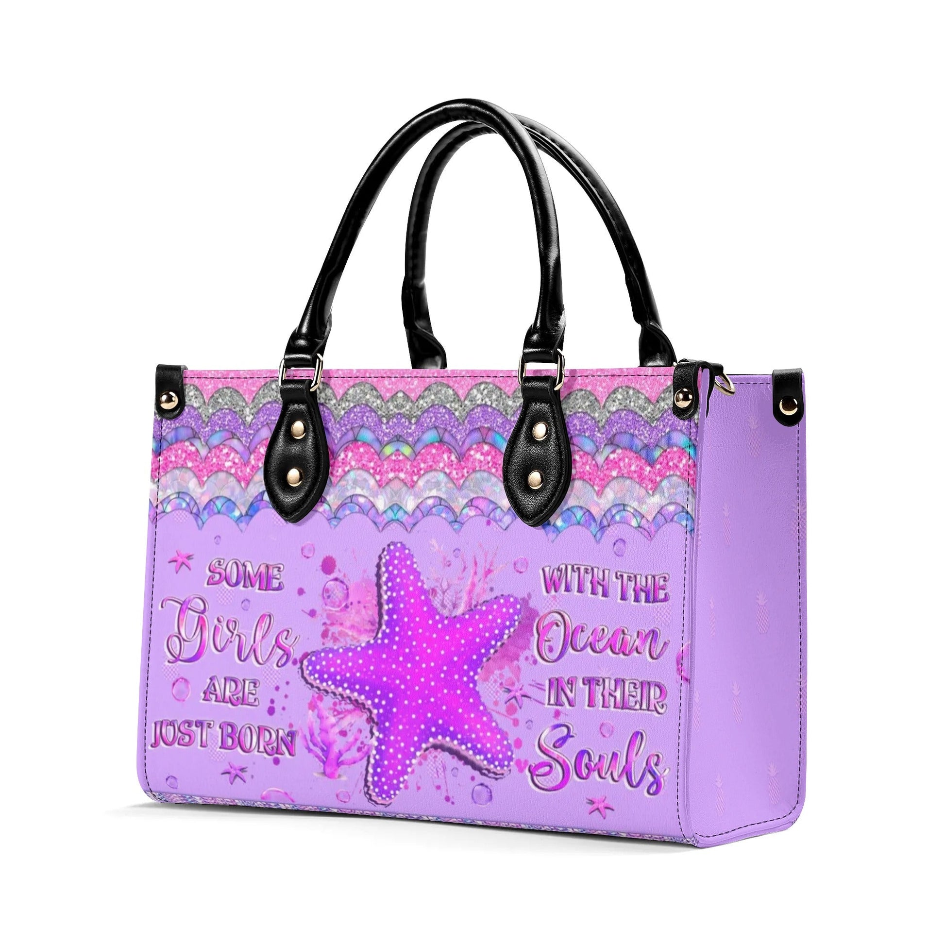 Bigcrowns SOME GIRLS ARE JUST BORN STARFISH LEATHER HANDBAG T2106244