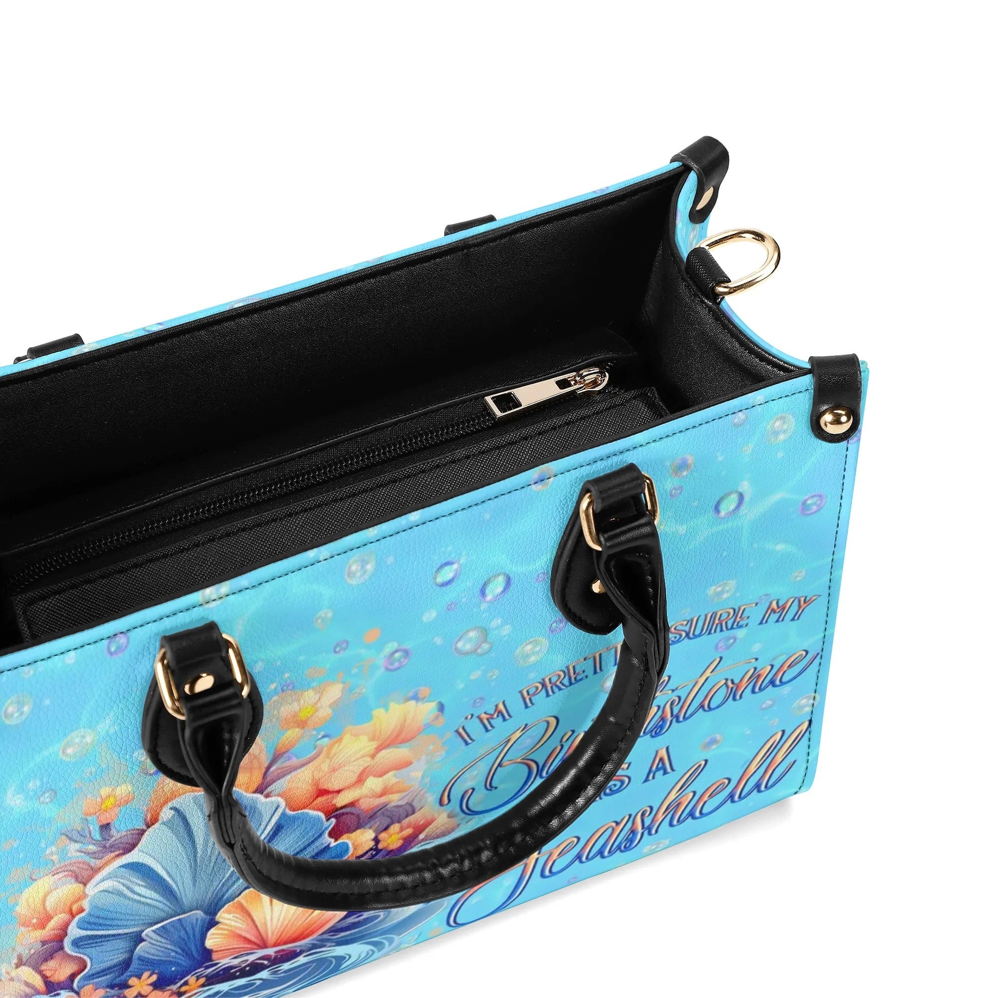 Bigcrowns I'M PRETTY SURE MY BIRTHSTONE LEATHER HANDBAG N2907243