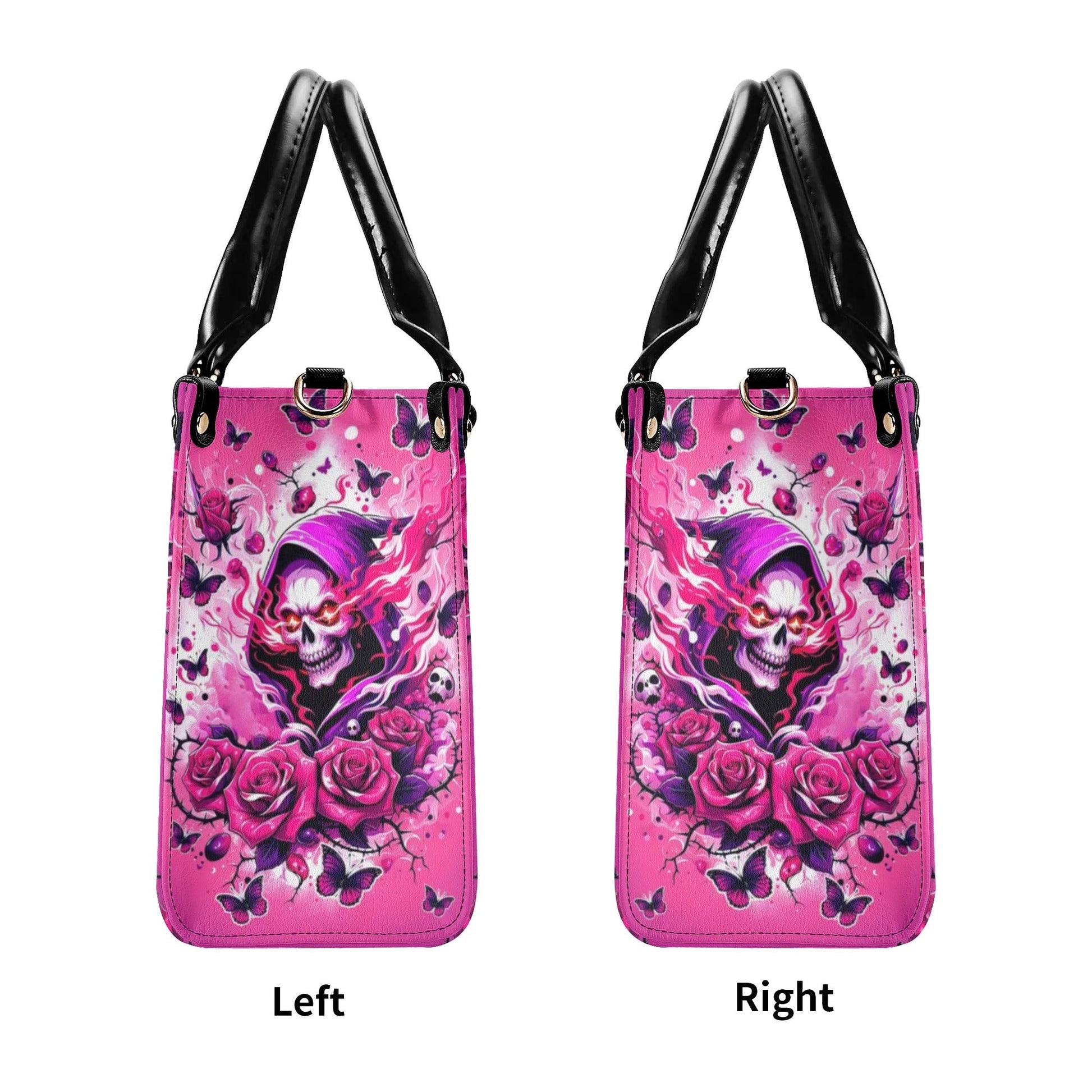 DON'T TRY TO FIGURE ME OUT SKULL REAPER ROSE LEATHER HANDBAG - TLTR3007245