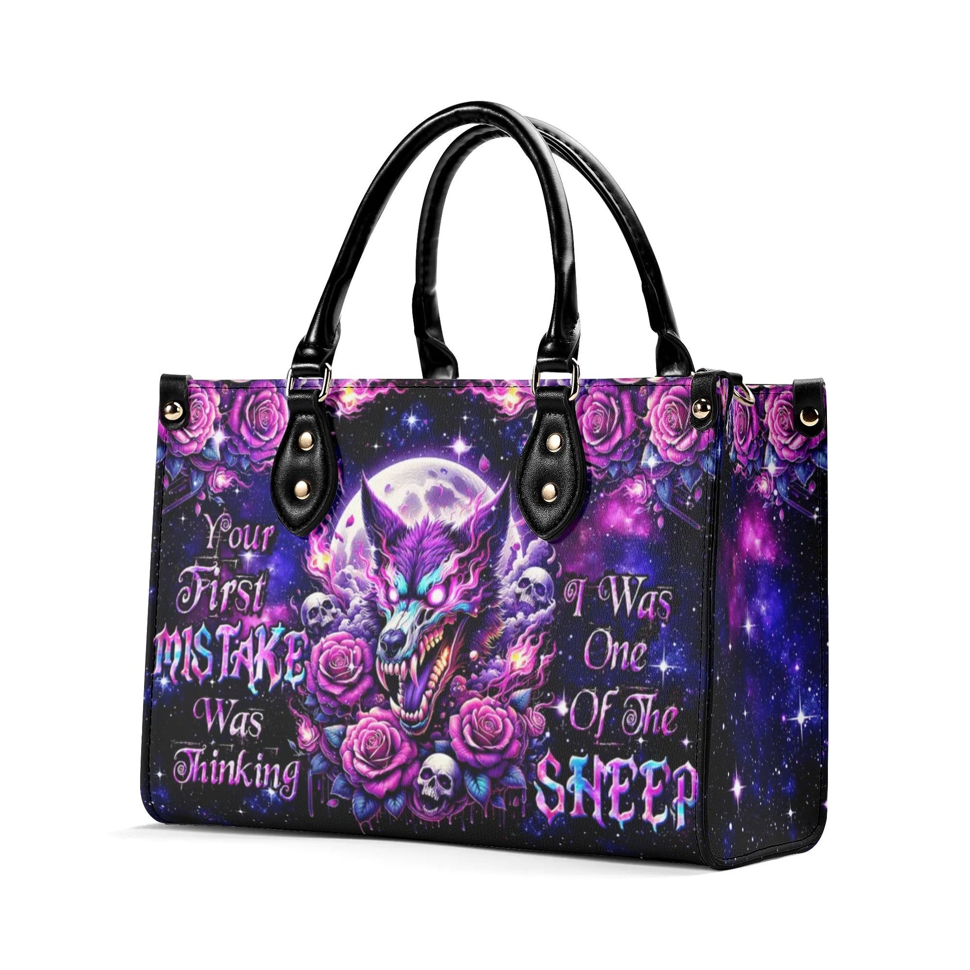 YOUR FIRST MISTAKE SKULL WOLF LEATHER HANDBAG - TLTW1706241