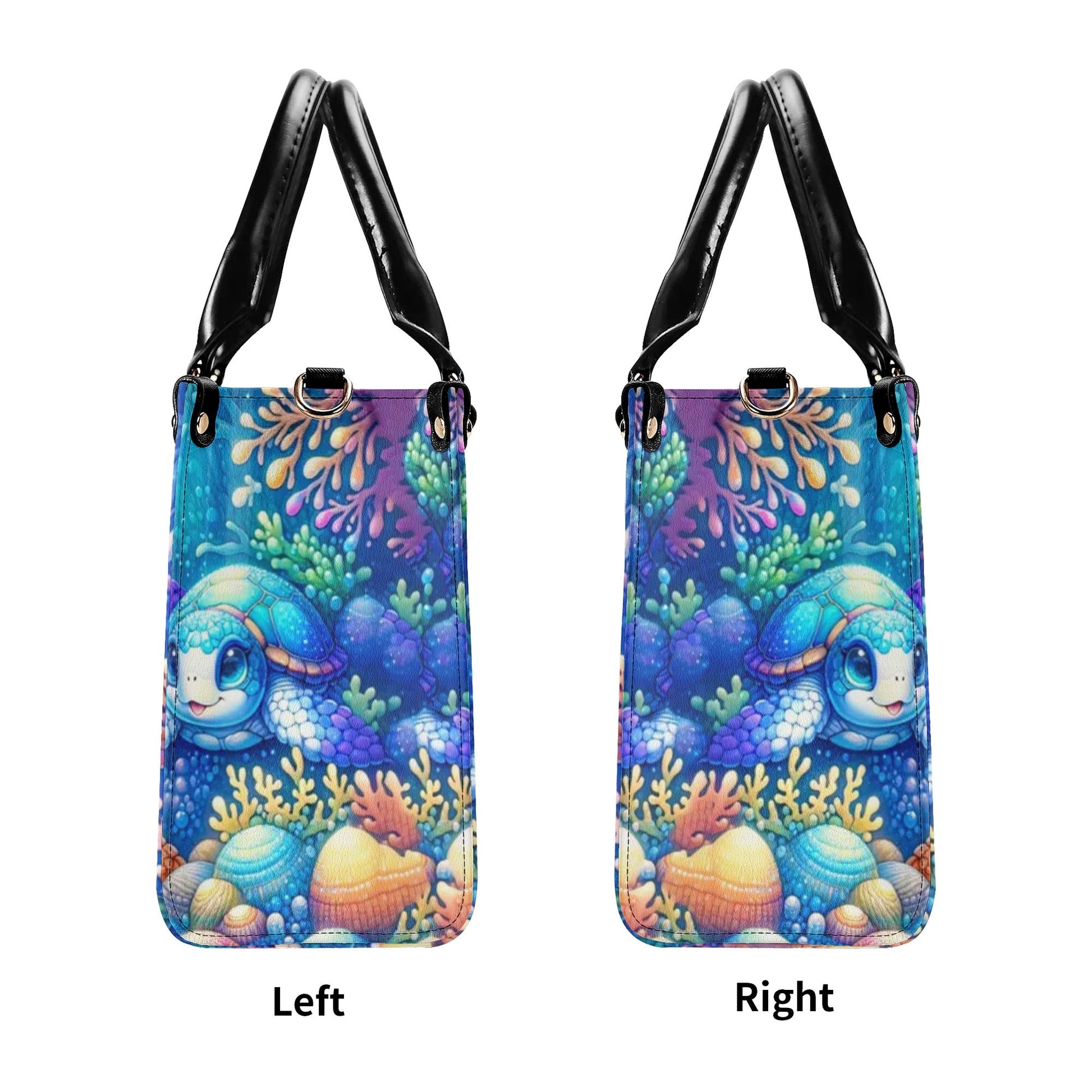 Bigcrowns OCEAN TURTLES LEATHER HANDBAG N0907243