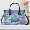 Bigcrowns SEA TURTLE FLORAL LEATHER HANDBAG T1206245