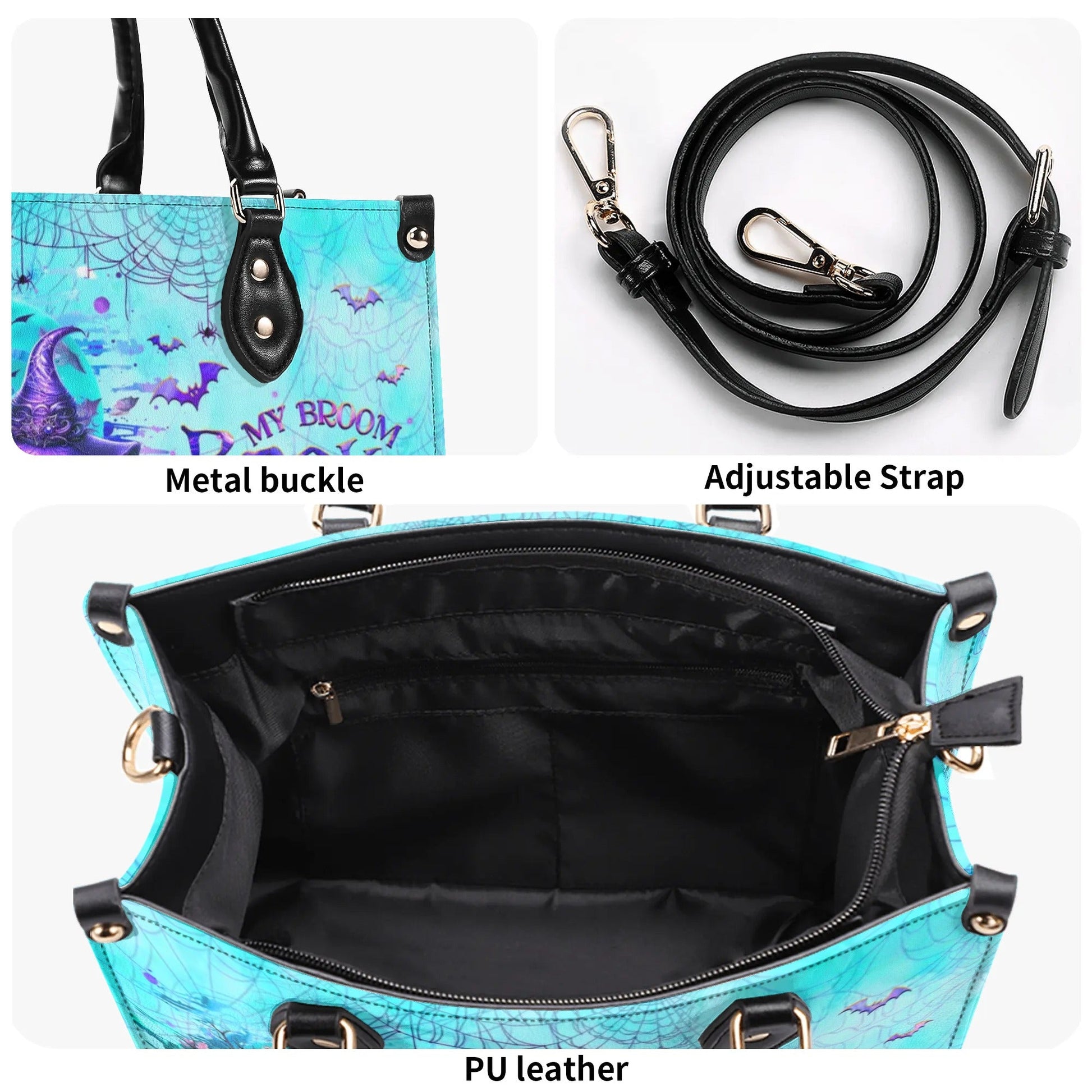 Bigcrowns MY BROOM BROKE SO NOW HALLOWEEN LEATHER HANDBAG G2908244