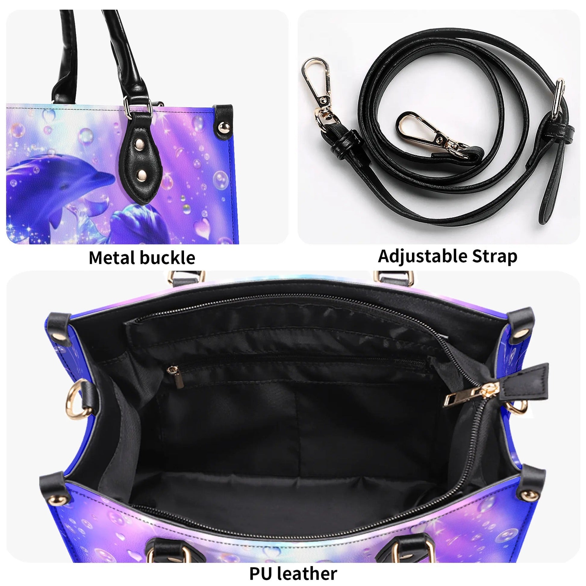 Bigcrowns DOLPHIN IS MY SPIRIT ANIMAL LEATHER HANDBAG N0207244