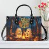 Bigcrowns EAT DRINK AND BE SCARY HALLOWEEN LEATHER HANDBAG YHDU2008244