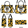 MESSYBUN SKULL SUNFLOWER LEATHER HANDBAG - YHLN2111244
