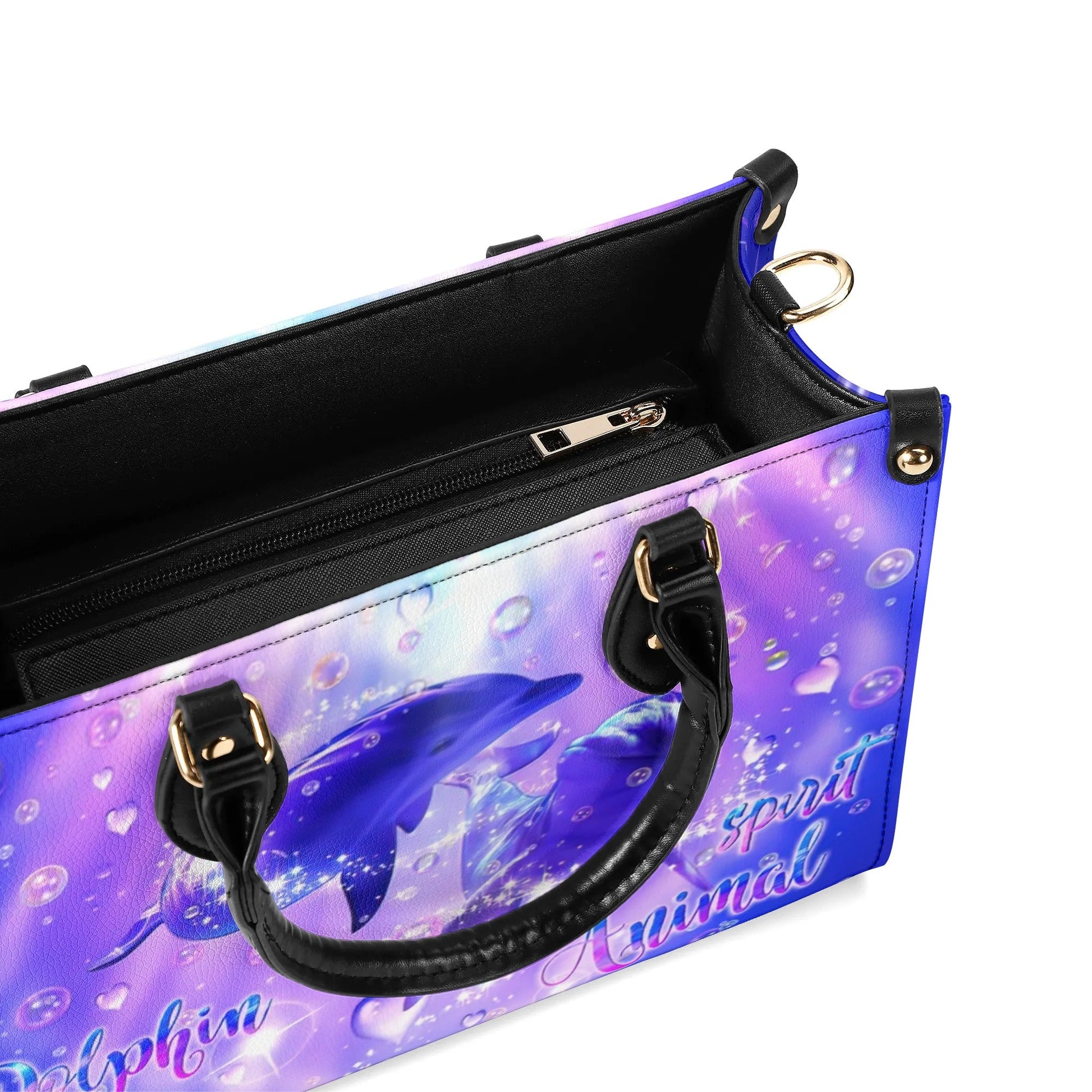 Bigcrowns DOLPHIN IS MY SPIRIT ANIMAL LEATHER HANDBAG N0207244